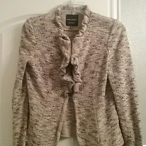 NWOT jacket in beige with flecks of black and whit